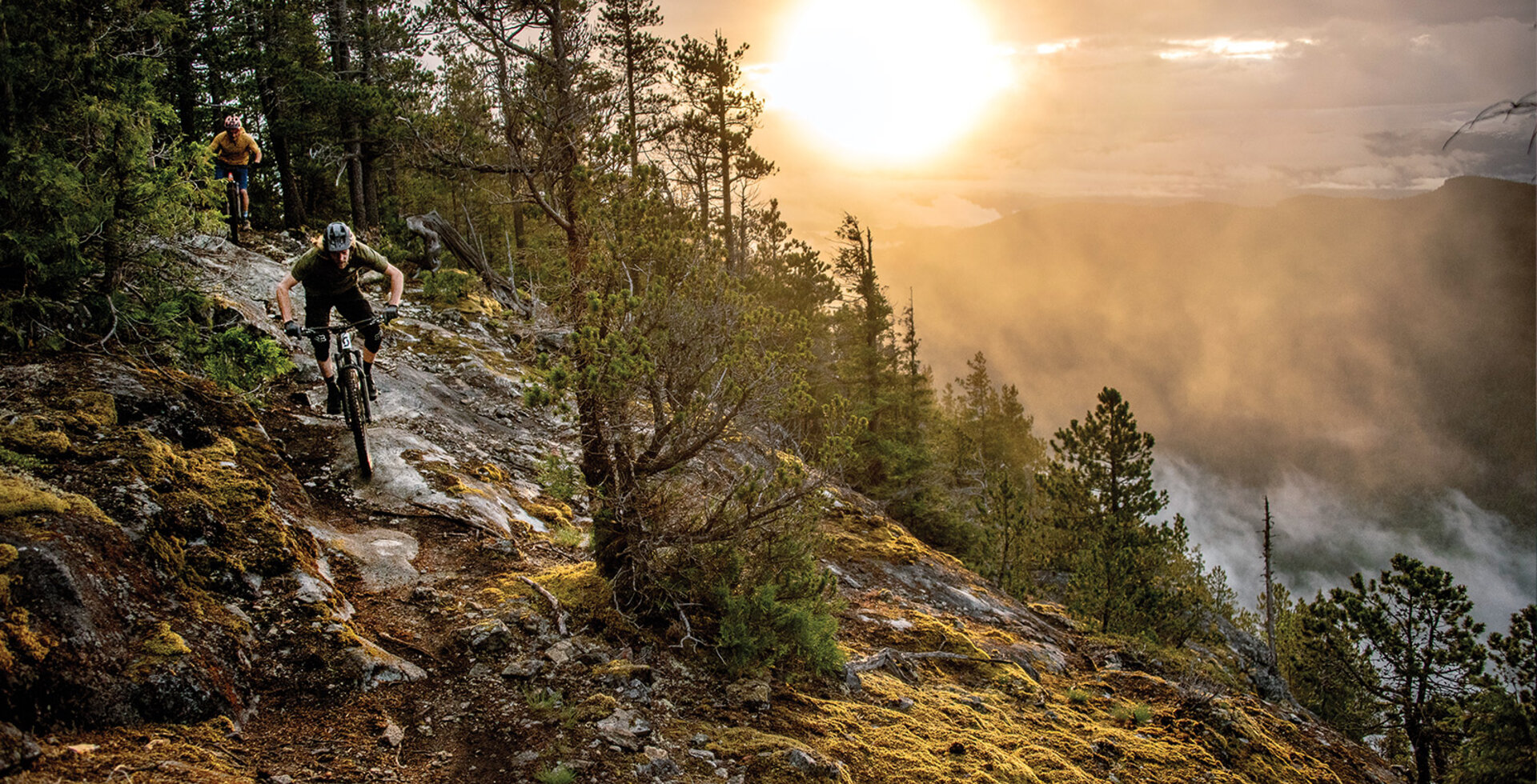 Local bike mechanic Fraser Newton leads writer Andrew Findlay on Civil Disobedience, the flagship 2,500-foot descent on Mount Mahony outside of Powell River, British Columbia.
