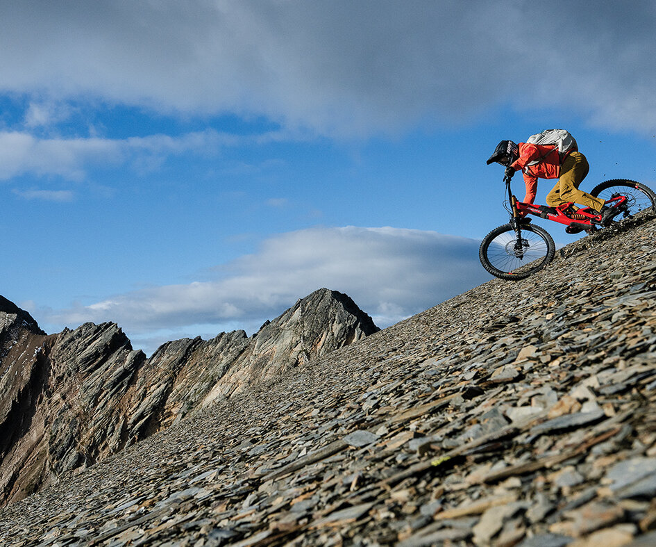 Reg Mullett has spent more than a decade riding deep in the backcountry. With at least 30 first descents to his name, he’s known for tackling some of the burliest alpine terrain in the Canadian West. Photo: Reuben Krabbe