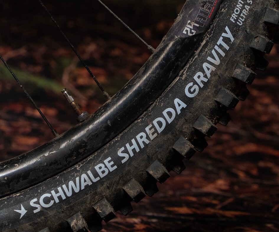 The Schwalbe Shredda is optimized for steep, loose trails.