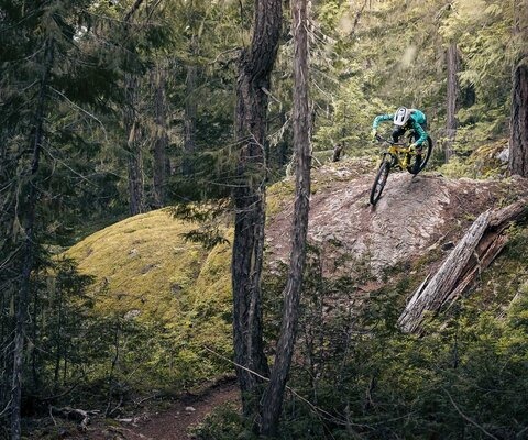 Located across the valley from the hustle and bustle of the Whistler Village, Cheap Thrills seems a world away from the bike park—perfect for folks trying to escape the height of the tourist season. Katrin Strand succeeds.