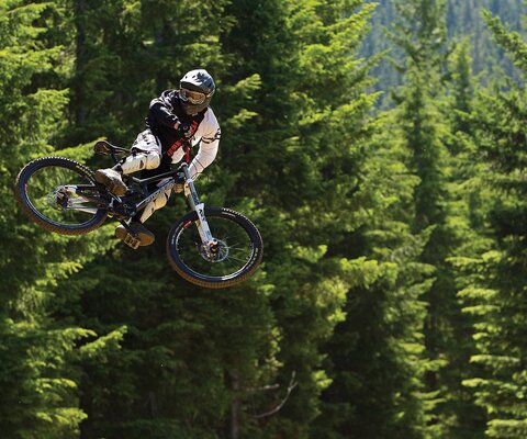 Bernardo Cruz takes it well past 90 degrees at the inaugural Crankworx whip-off in 2011—a stylish way to kick off one of mountain biking’s most stylish events.