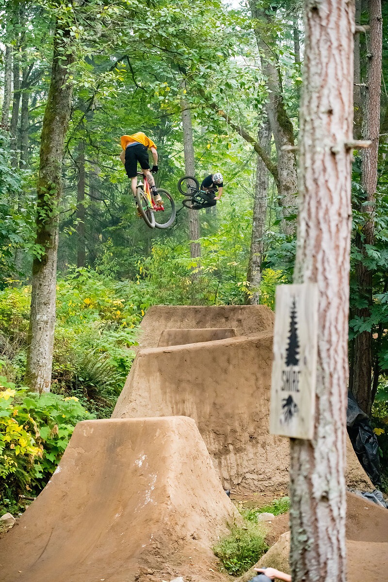 Dirt jumper on store trails